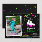 Foto Roller verjaardagsuitnodiging Sk8 uitnodiging (Voorkant / Achterkant)