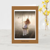 foto romantisch Bohemen schommel meisje Kaart (Gele Bloem)