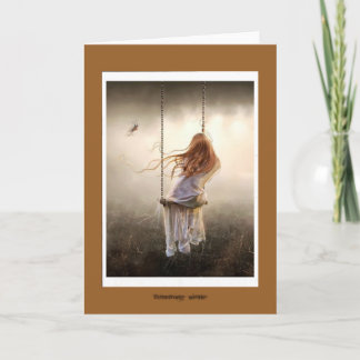 foto romantisch Bohemen schommel meisje Kaart