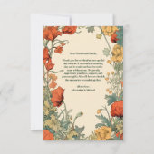 Foto Romantische Art Nouveau bruiloft Bedankkaart (Achterkant)