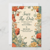 Foto Romantische Art Nouveau bruiloft Save The Date (Voorkant)