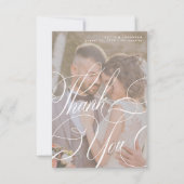 Foto romantische kalligrafie script bericht bruilo bedankkaart (Voorkant)