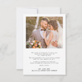 Foto romantische kalligrafie script bericht bruilo bedankkaart (Achterkant)