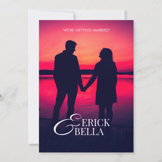 Foto Romantische shilouette bruiloft Kaart (Voorkant)