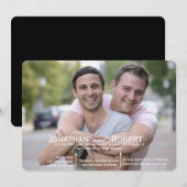 Foto Ronde Corners Gay Wedding Uitnodiging (Voorkant / Achterkant)