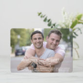 Foto Ronde Corners Gay Wedding Uitnodiging (Staand voorkant)