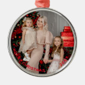 Foto Ronde Kerstversieringen, Aangepaste vakantie Metalen Ornament (Voorkant)