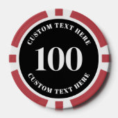 Foto Rood 100 Genummerd Poker Chips (Voorkant)
