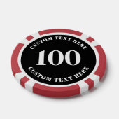 Foto Rood 100 Genummerd Poker Chips (Enkel)