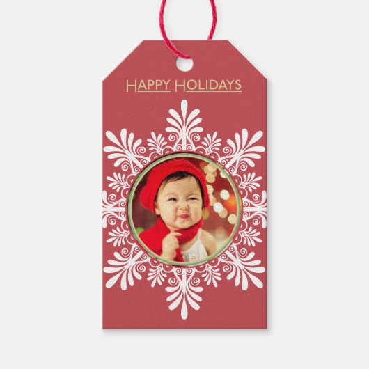  foto Rood Cadeau Labels Cadeaulabel (Voorkant)