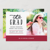 Foto rood en wit Afstuderen Aankondiging (Voorkant / Achterkant)