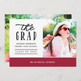 Foto rood en wit Afstuderen Aankondiging