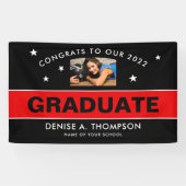 Foto rood en zwart Afstuderen - Aangepast Spandoek (Horizontaal)