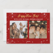 Foto rood feestdagenkaart (Achterkant)