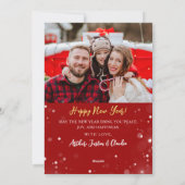 Foto rood feestdagenkaart (Achterkant)