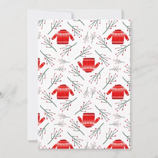 Foto Rood Lelijke trui Kerstmis Feestelijk Patroon Feestdagenkaart (Voorkant)