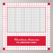 Foto rood raster poster (Voorkant)