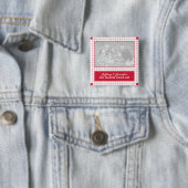 Foto rood raster vierkante button 5,1 cm (In situ)