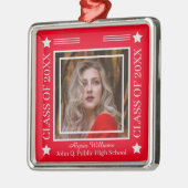 Foto Rood | Silver Class Year Afstuderen Metalen Ornament (Links)