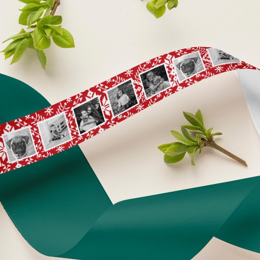 Foto rood & wit noords Sweater Pattern Satijnen Lint