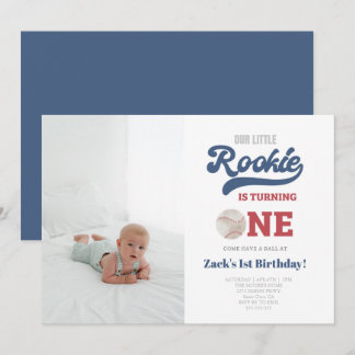 Foto Rookie Baseball Boys 1st Birthday Kaart
