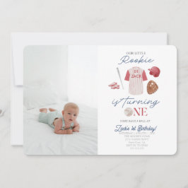 Foto Rookie Baseball Uniform Boys 1st Birthday Kaart