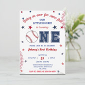 Foto Rookie van het jaar Honkbal Eerste Verjaardag Kaart (Staand voorkant)