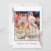 Foto Rookie van het jaar Honkbal Eerste Verjaardag Kaart (Achterkant)