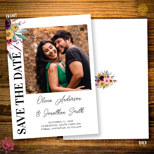 Foto: Roos Burgundy Rustic Fall Wedding Save The Date
