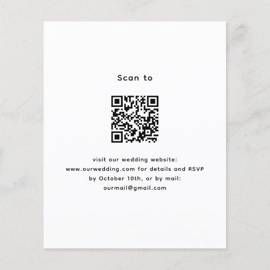 Foto roos foto boog QR RSVP budget bruiloft (Achterkant)