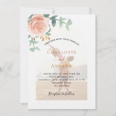 Foto roos foto boog QR RSVP luxe bruiloft Kaart (Voorkant)