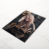 Foto Roos Gold Foil Afstuderen Aankondiging (Gedraaid)