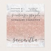 Foto roos gold glitter marble eye aftercare visitekaartje (Buitenkant ongevouwen)