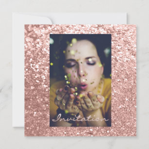 Foto Roos Gold GlitterBridal Sweet16th Afstuderen Kaart