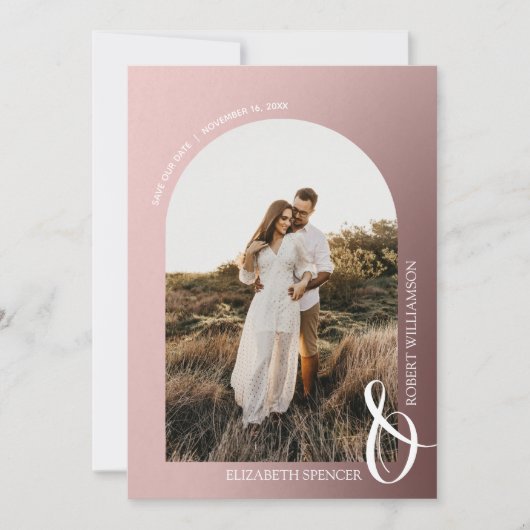 Foto Roos Gold QR Code Weddenschap Save The Date (Voorkant)