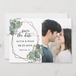 Foto roos goud geometrisch lijst save the date