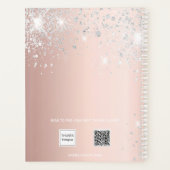 Foto roos gouden zilveren glitter afspraak 2025 planner (Achterkant)
