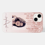 Foto roos goudroze druppels Case-Mate iPhone case (Achterkant (horizontaal))