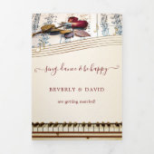 Foto Roos Music Wedding All in One Drieluik Uitnodiging (Cover)