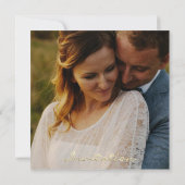 Foto Roos Verloving Bruiloft Faux Goud Sinaasappel Kaart (Achterkant)