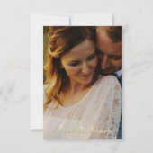 Foto Roos Verloving Bruiloft Nep Goud Sepia Kaart (Achterkant)