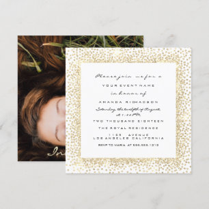 Foto Roos Vrijgezellenfeest Gold White Confetti Li Kaart