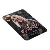 Foto Rosé Goud Schrift Afstudeeruitnodiging Magneet (Rechterzijde)