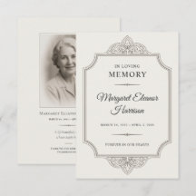 Foto Rouw Elegante Herdenkingsdienst Gebedskaart