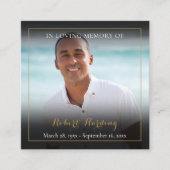 Foto rouwkaart met gebed of gedicht vierkante visitekaartje (Voorkant)