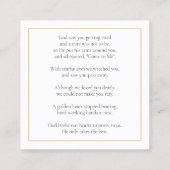 Foto rouwkaart met gebed of gedicht vierkante visitekaartje (Achterkant)