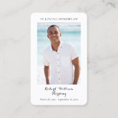 Foto rouwkaarten met condoleance en herdenkingsgeb visitekaartje (Voorkant)