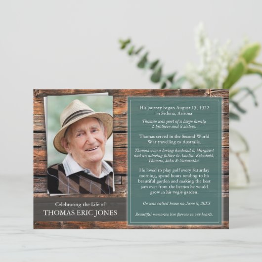 Foto rouwsympathie begrafenis dank u kaart (Staand voorkant)