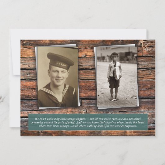 Foto rouwsympathie begrafenis dank u kaart (Achterkant)