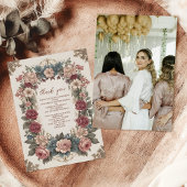 Foto Royal Victoriaans Whimsical Floral Bridal Sho Bedankkaart